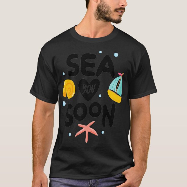 Camiseta Sea You em breve Verão náutico (Frente)