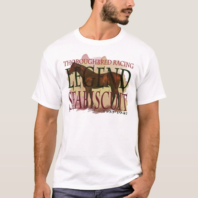 Camiseta Seabiscuit - legenda de competência do puro-sangue (Frente)