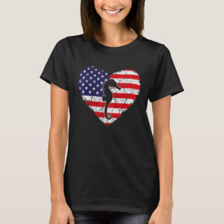 Camiseta Seacavalo Vintage American Flag Love Heart