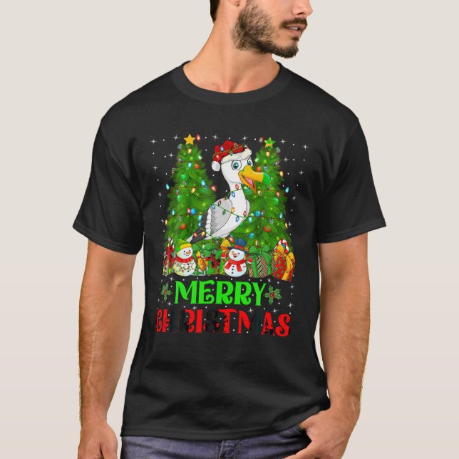 Camiseta Seagul Papais noeis de Férias das Árvores de Natal (Frente)