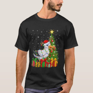 Camiseta Seagull Bird Xmas Tree Lighting Santa Hat Seagull