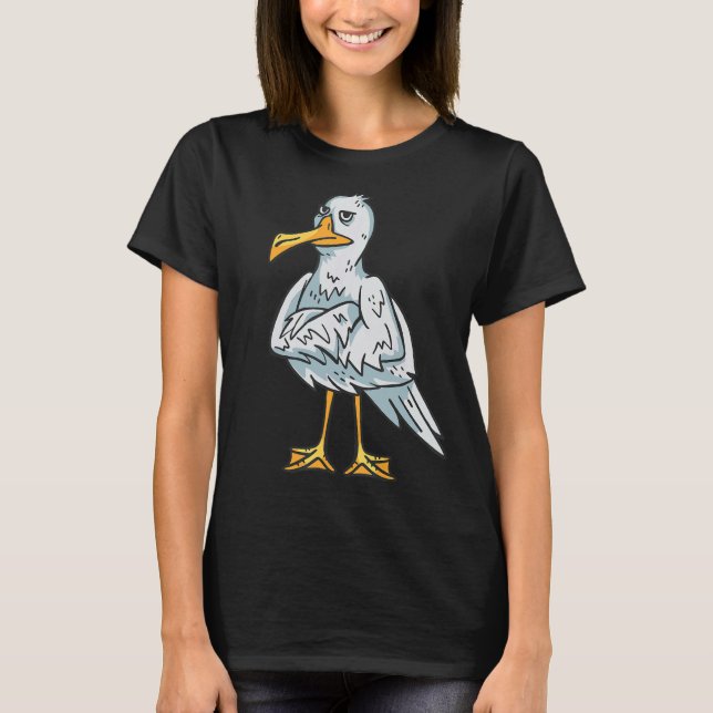 Camiseta Seagull com raiva do pássaro do mar (Frente)