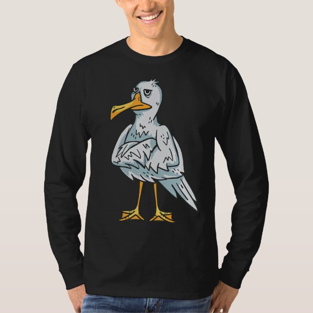 Camiseta Seagull com raiva do pássaro do mar (Frente)