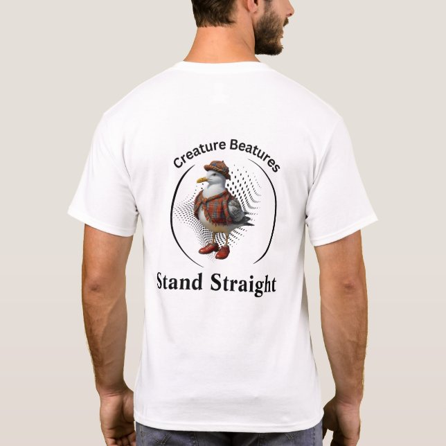Camiseta Seagull esquisito no Scottish Tartan | Engraçado S (Verso)