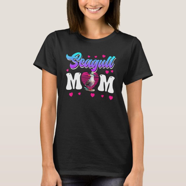 Camiseta Seagull Mãe Pássaro Sagula Mulheres Gaivotas Mamãe (Frente)
