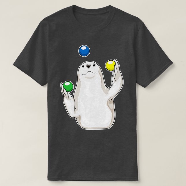 Camiseta Seal Juggler Juggle (Frente do Design)