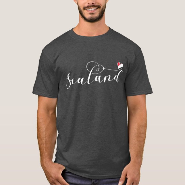 Camiseta Sealand Flag In Heart, Principado de Sealand T-S (Frente)