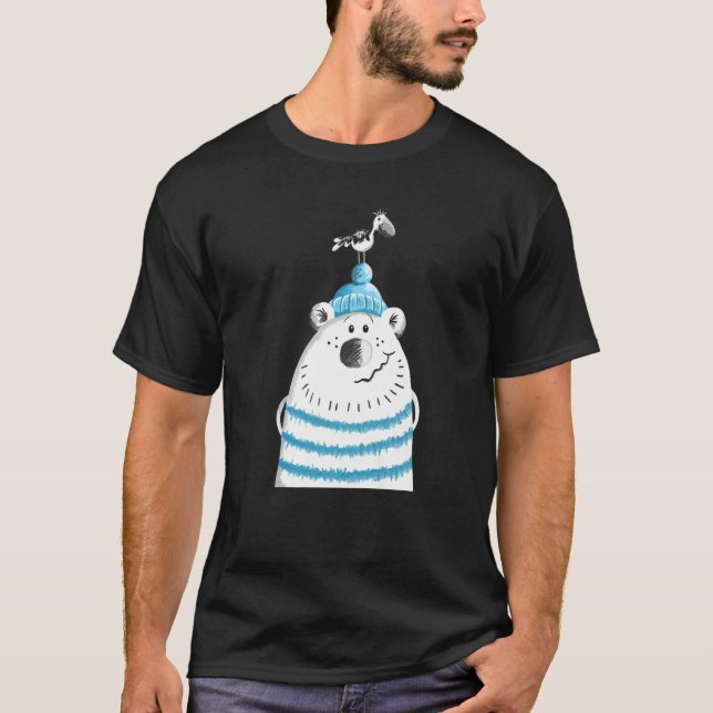 Camiseta Seaman Bear With Seagull I Maritime (Frente)