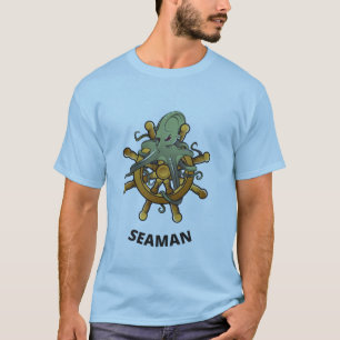 Camiseta Seaman Navio Roda E Octopus