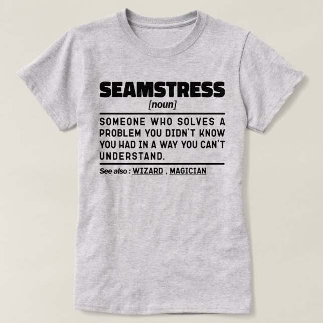 Camiseta Seamstress Noun Definição Sewing Humor Cote (Frente do Design)