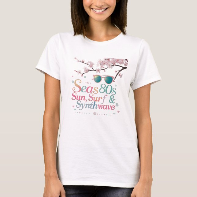 Camiseta Seas nos anos 80 - Blossom Beach Vibes Tee (Mulher (Frente)