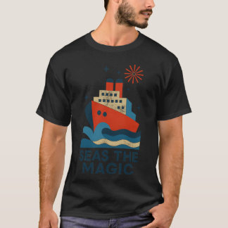 Camiseta Seas the Magic Cruise Ship Tee • Retro Nautical Fi