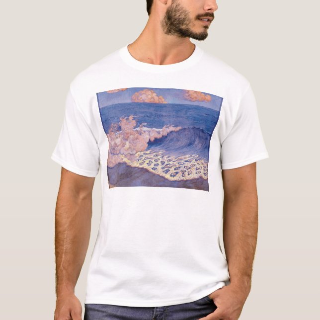 Camiseta Seascape azul, efeito da onda, c.1893 (Frente)