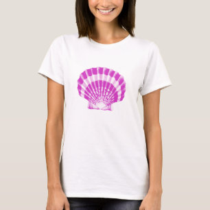 Camiseta Seashell - orquídea e branco