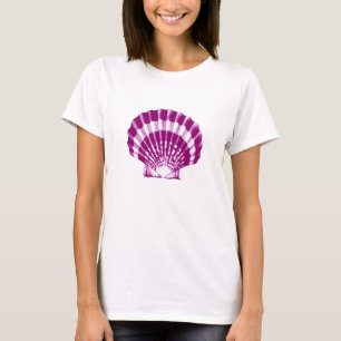 Camiseta Seashell - roxo e branco
