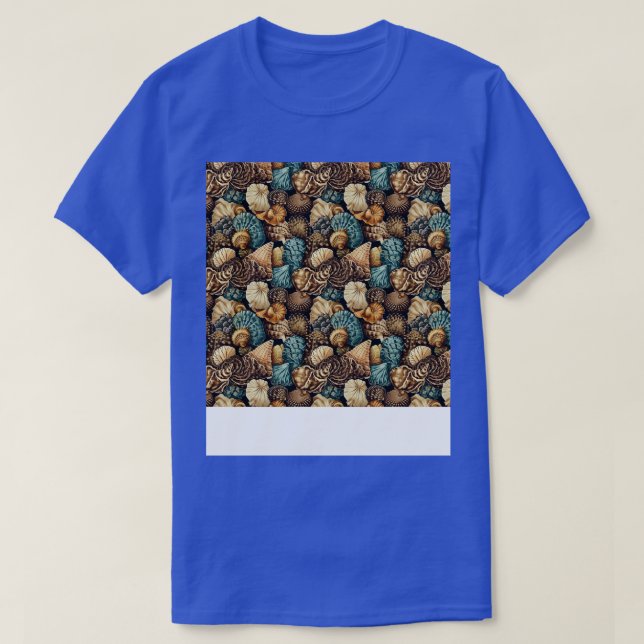 Camiseta Seashell Seamless Patterno Sea Shell Clam Beach Se (Frente do Design)