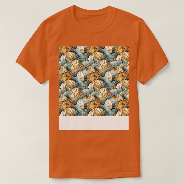Camiseta Seashell Seamless Patterno Sea Shell Clam Beach Se (Frente do Design)