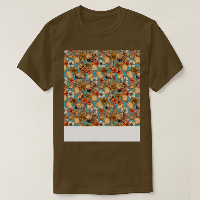 Camiseta Seashell Seamless Patterno Sea Shell Clam Beach Se (Frente do Design)
