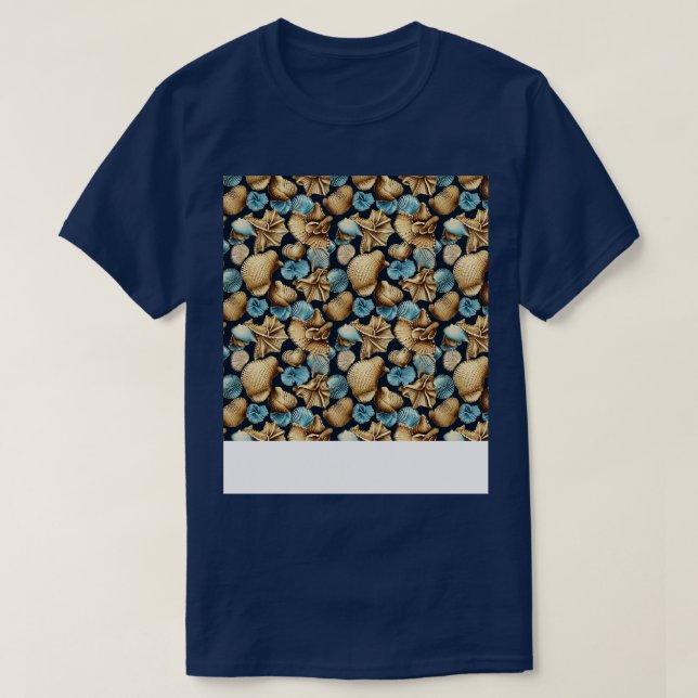 Camiseta Seashell Seamless Patterno Sea Shell Clam Beach Se (Frente do Design)