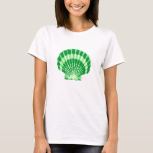 Camiseta Seashell - verde da esmeralda e da hortelã