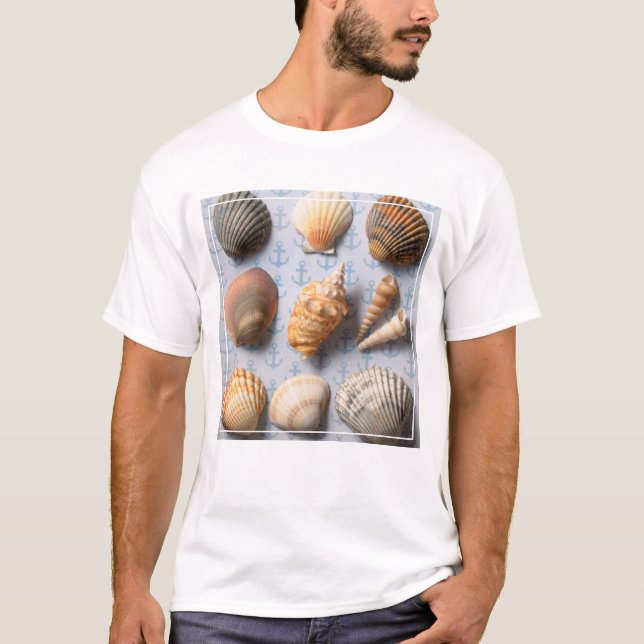 Camiseta Seashells no contexto da âncora (Frente)