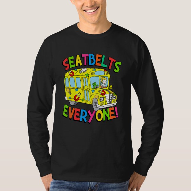 Camiseta Seatbelts Everyone Funny School Bus Driver Job Pri (Frente)