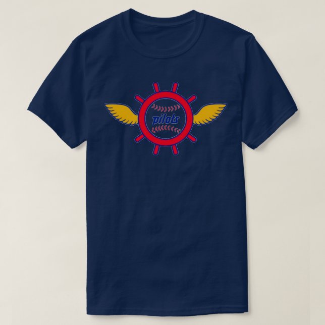 Camiseta Seattle Baseball Vintage Pilots  (Frente do Design)