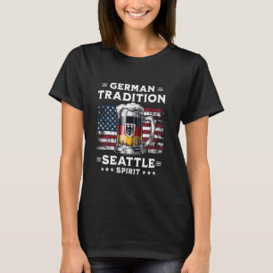 Camiseta Seattle Beer Driinking American Flag Eagle Alemão