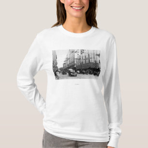 Camiseta Seattle, fotografia do centro da cena da rua de WA