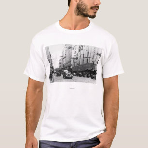 Camiseta Seattle, fotografia do centro da cena da rua de WA