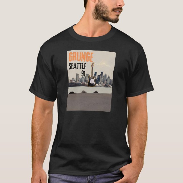 Camiseta Seattle Grunge 1991 Music Vibe (Frente)