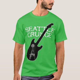Camiseta Seattle Grunge Retro Rock Guitar Space Agulha