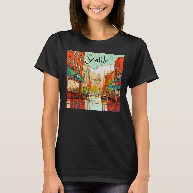 Camiseta Seattle in the Rain (Frente)