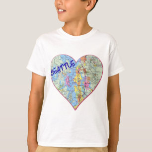 Camiseta Seattle Map Heart
