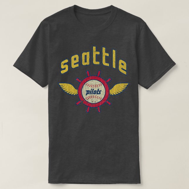 Camiseta Seattle Pilots Baseball Vintage (Frente do Design)