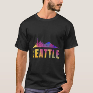 Camiseta Seattle Skyline Cidade Cidade Cidade de Washington