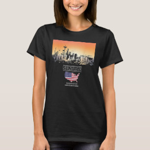 Camiseta Seattle Skyline Vacation Souvenir