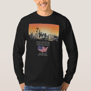 Camiseta Seattle Skyline Vacation Souvenir