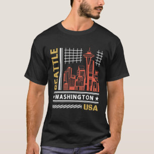 Camiseta Seattle Skyline Vintage Seattle Washington