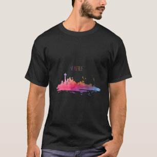 Camiseta Seattle Skyline Watercolor Souvenir Washington