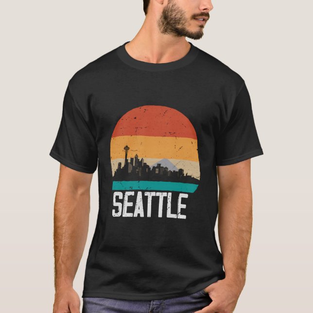 Camiseta Seattle Usa Sunset Skyline Seattle (Frente)