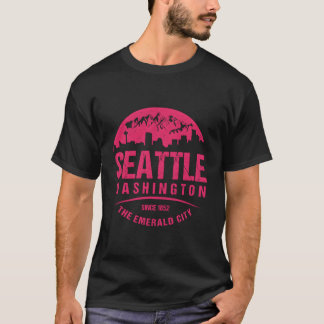 Camiseta Seattle Washington City Skyline Grunge