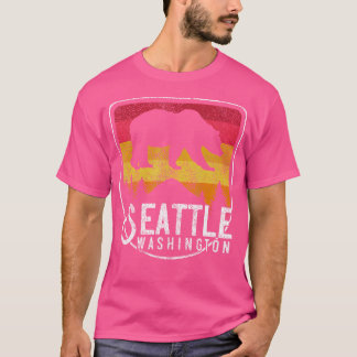 Camiseta Seattle Washington Retro Hiking Outdoor Hike Camp