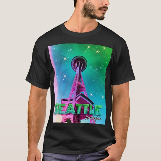 Camiseta Seattle Washington Space Needle T-shirt (Frente)