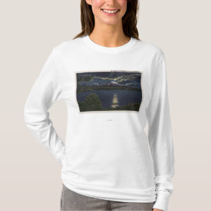 Camiseta Seattle, Washington - vista enluarada do Mt.