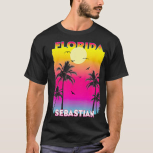 Camiseta sebastian Florida Fl verão vintage Sunset