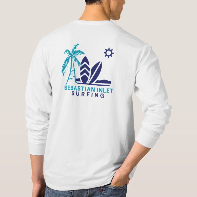 Camiseta Sebastian Inlet Surfing Melbourne Beach FL T-Shirt (Verso)
