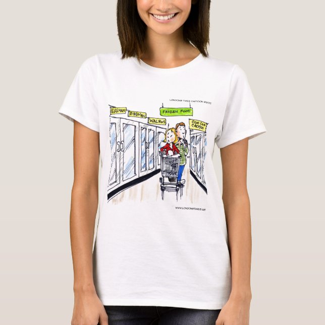 Camiseta Seção de Comida Congelada da Morsa Engraçado (Frente)