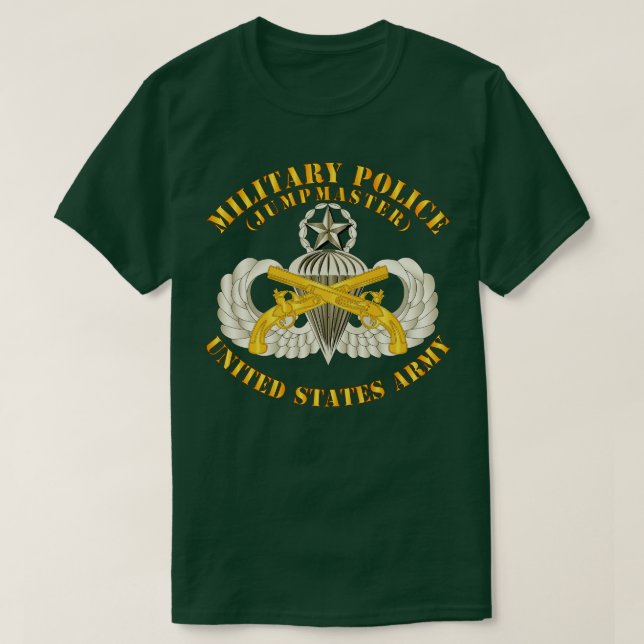 Camiseta Seção de Polícia Militar com Crachá de Jumpmaster (Frente do Design)