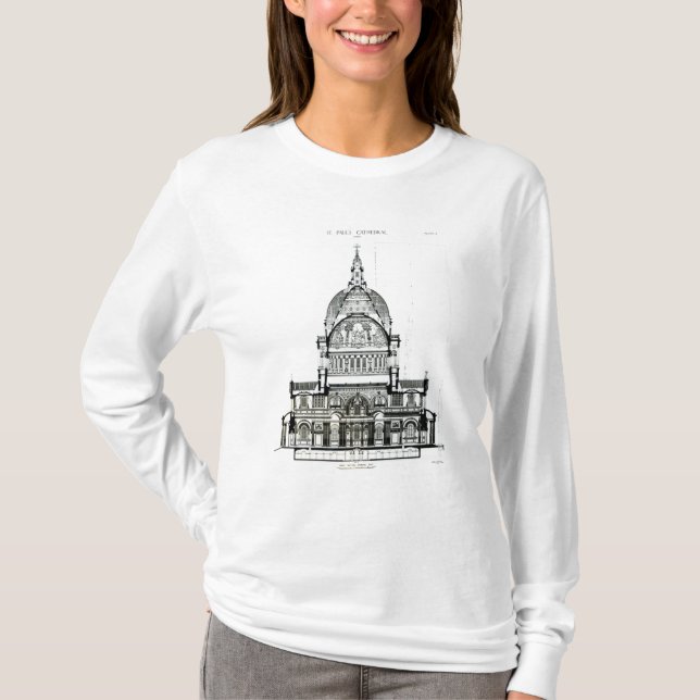 Camiseta Secção transversal da catedral de St Paul (Frente)